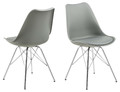 Chair Eris, 1pc, PP/faux leather, grey/chrome