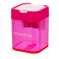 Starpak Double Plastic Pencil Sharpener Disc 24pcs, 4 Colours/2 Shapes
