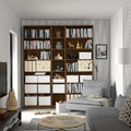 BILLY Bookcase comb w extension units, brown walnut effect, 200x28x237 cm