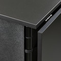 KALLHÄLL Gateleg table with storage, black/dark grey, 89x98 cm