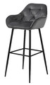 Bar Stool with Backrest Brooke VIC, grey