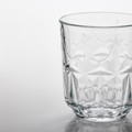 SÄLLSKAPLIG Glass, clear glass, patterned, 27 cl, 4 pack