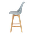 Bar Stool Norden Wood, low, PP, grey