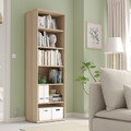 BESTÅ Shelving unit, with 5 shelves/white stained oak effect, 60x40x193 cm