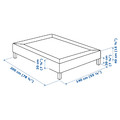 LYNGÖR Sprung mattress base with legs, dark grey, 140x200 cm