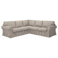 EKTORP Corner sofa, 4-seat, Karlshov beige/multicolour