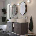 LINDBYN Mirror with storage, black, 40x70 cm