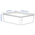 KUGGIS Box with lid, transparent black, 18x26x8 cm