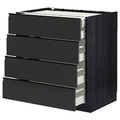 METOD / MAXIMERA Base cb 4 frnts/2 low/3 md drwrs, black/Upplöv matt anthracite, 80x60 cm