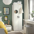 SMÅSTAD / PLATSA Wardrobe, white/white, 60x57x181 cm