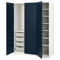 PAX / GRIMO Wardrobe combination, white, Grimo dark blue, 150x60x201 cm