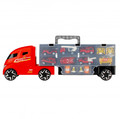 Transport Truck with 6 Small Cars & Road Accessories 3+