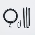 GoodHome Set for Hanging Curtains, black