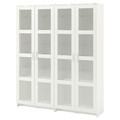 BRIMNES Storage combination w/glass doors, white, 160x35x190 cm