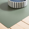 UTSÅDD Place mat for food bowl, grey-green, 33x50 cm