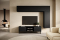 TV Cabinet Loftia Mini, metal base, black/matt black