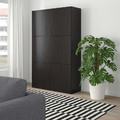 BESTÅ Storage combination with doors, Lappviken black-brown, 120x40x192 cm