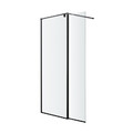 GoodHome Walk-in Shower Enclosure Ezili 80 + 38 cm, black/transparent