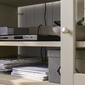 HAVSTA TV storage combination/glass doors, grey-beige, 241x47x212 cm