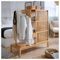 NORDKISA Open wardrobe with sliding door, bamboo, 120x123 cm