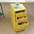 HELMER Drawer unit on castors, yellow, 28x69 cm