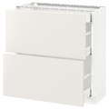 METOD / MAXIMERA Base cab with 2 fronts/3 drawers, white/Veddinge white, 80x37 cm