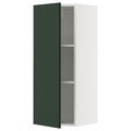 METOD Wall cabinet with shelves, white/Havstorp deep green, 40x100 cm