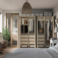 PAX / FLISBERGET Wardrobe combination, grey-beige/grey-beige, 200x60x201 cm