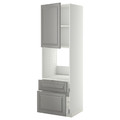 METOD / MAXIMERA Hi cab f ov w dr/2 frnt/1 m/1 h drw, white/Bodbyn grey, 60x60x200 cm