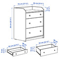 HAUGA Chest of 3 drawers, white, 70x84 cm