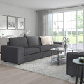 VIMLE 3-seat sofa-bed, with wide armrests/Hallarp grey