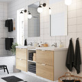 ENHET Bathroom, white/oak effect, 164x43x65 cm