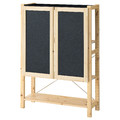 IVAR Shelving unit with doors, pine/felt, 89x30x124 cm