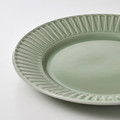 STRIMMIG Plate, stoneware pale grey-green, 27 cm