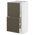 METOD / MAXIMERA Base cabinet with 2 drawers, white/Havstorp brown-beige, 40x37 cm