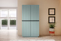 Wardrobe Nicole 100 cm, sage, black handles