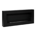 Wall-mounted Biofireplace Box 900 x 400 mm, with glass, black