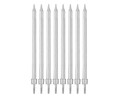 Birthday Candles 10cm, silver, 8pcs