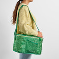 NÄBBFISK Cooling bag, patterned/green, 36x26x22 cm