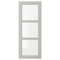 LERHYTTAN Glass door, light grey, 40x100 cm