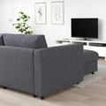 VIMLE Crnr sofa-bed, 5-seat w chaise lng, Gunnared medium grey