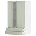 METOD / MAXIMERA Wall cabinet w 2 doors/2 drawers, white/Stensund light green, 60x100 cm