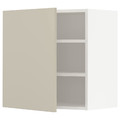 METOD Wall cabinet with shelves, white/Havstorp beige, 60x60 cm