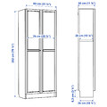 BILLY Bookcase with doors, oak effect, 80x30x202 cm