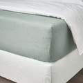 DVALA Fitted sheet, grey-green, 90x200 cm