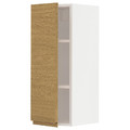 METOD Wall cabinet with shelves, white/Voxtorp oak effect, 30x80 cm