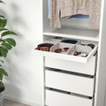 KOMPLEMENT Pull-out tray with divider, white, light grey, 50x35 cm