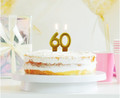 Birthday Candle 60 8cm, gold, metallic