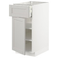 METOD / MAXIMERA Base cabinet with drawer/door, white/Lerhyttan light grey, 40x60 cm
