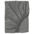 ULLVIDE Fitted sheet, grey, 180x200 cm